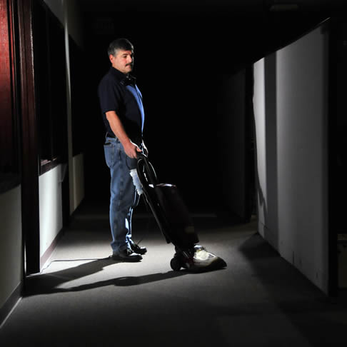 Jose vacuuming